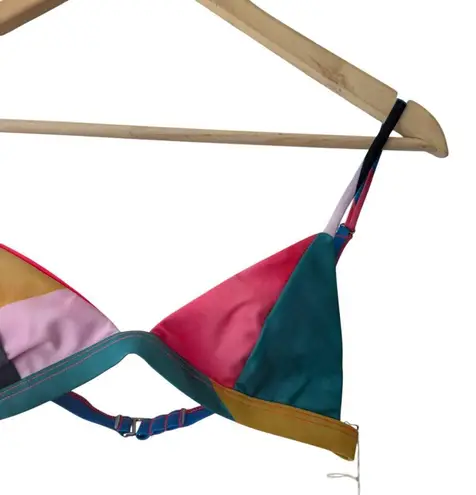 Mara Hoffman Astrid Multicolor UPF 50 Triangle Bikini Swimsuit Top Size Small