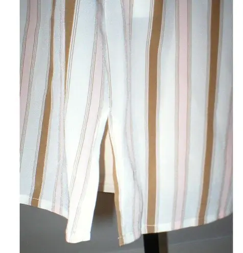 NWT $278 Worth New York Womens 14 Blouse Top Designer Silk Pink Brown White Work