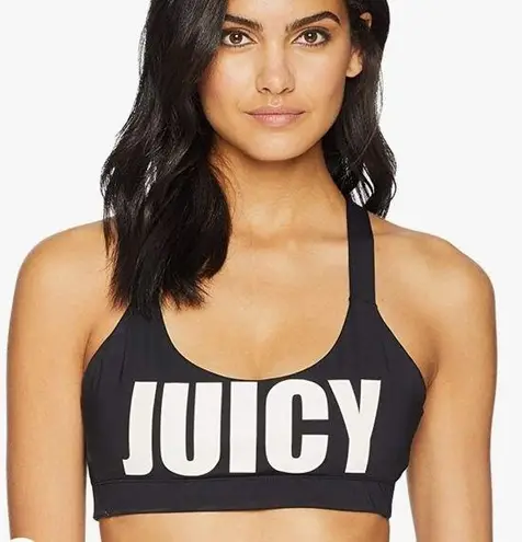 Juicy Couture  Cross-Back Sports Bra Black Small S NWT