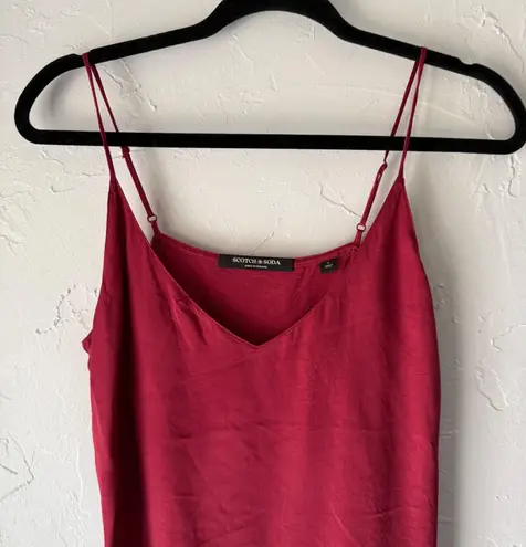 Scotch & Soda Red Cami Tank Top Small Viscose Modal Blend Adjustable Straps