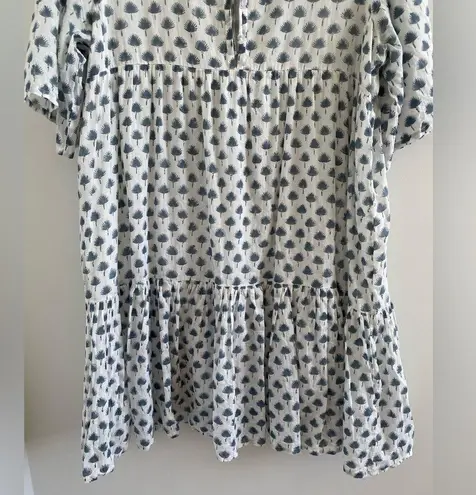 Emerson Fry India Collection Isla Dress In Cleo Organic Cotton Size M/L Blue Size M