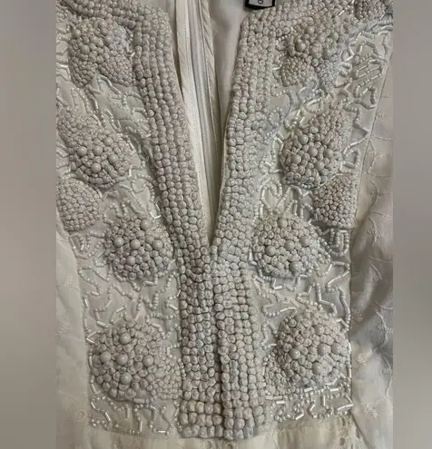 Alexis White Norwa V-Neck Tiered Eyelet Lace Mini Dress