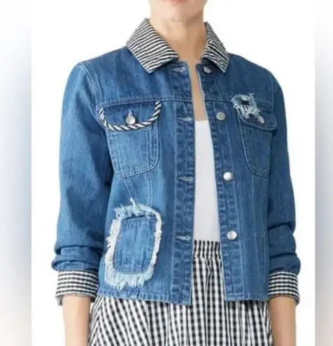 Samantha Sipos Gingham Collar Embroidered "Girls"
Denim Jacket Size Medi… Blue Size M