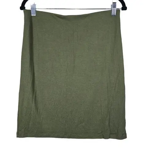 Apt. 9  Womens Medium Olive Green Knit Midi Skirt Knee Length Fully Lined NEW