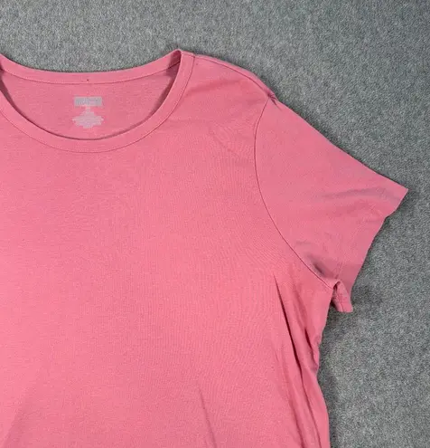 Duluth Trading Co. Short Sleeve Tee Shirt Women's 1X Pink Crew Neck Cotton