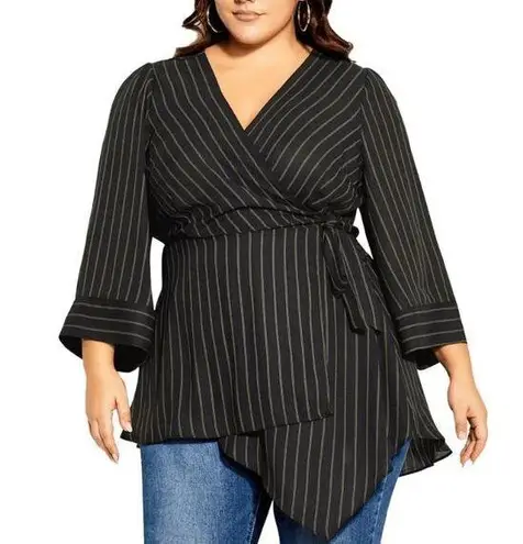 City Chic  Women's Plus Tunic Striped Wrap Top XXL 24