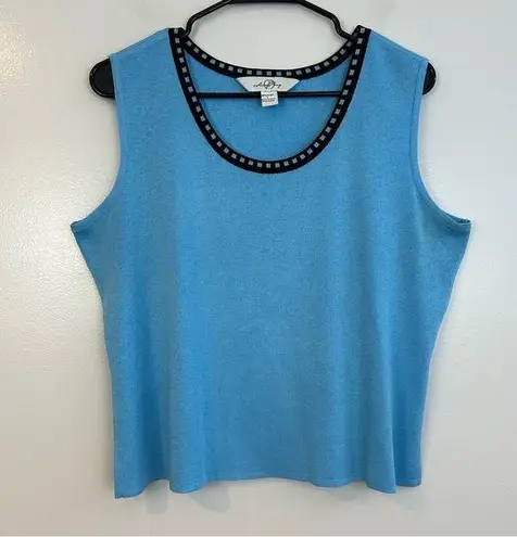 Ming Wang Light Blue Sleeveless Blouse/Tank Size Large