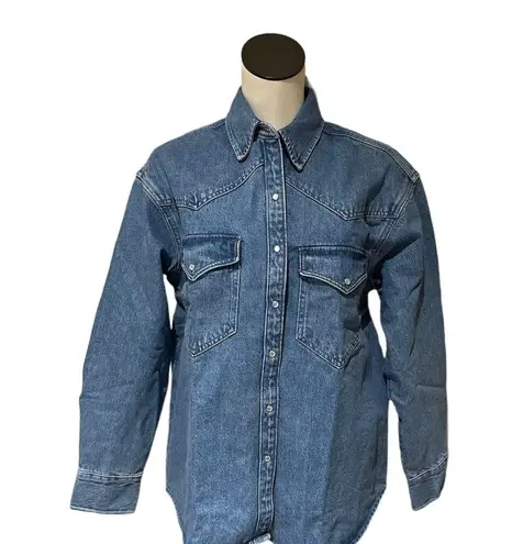 Levi's NWT LEVI’S Dylan Oversize Western Indigo Denim Jacket Shirt  Stonewash