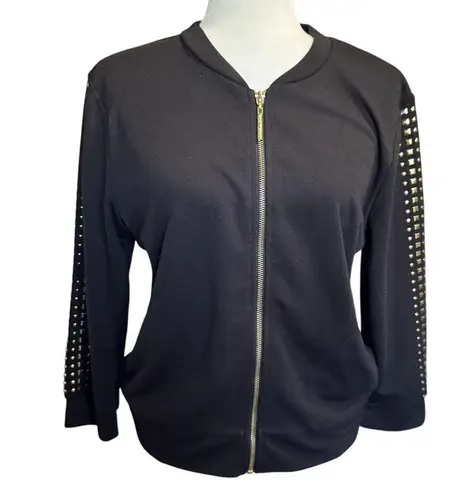 Nicki Minaj Studded Black Zip-Up Jacket Size L Streetwear Bomber