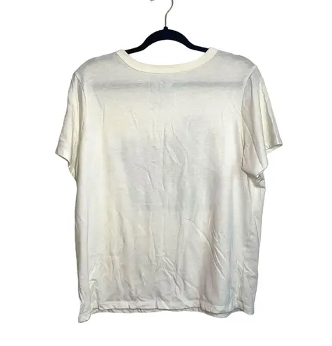 MTV Brand MTV Ivory White Floral Print Short Sleeve Crop Graphic Tee