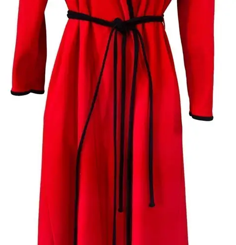 Vanity Fair Vintage Red & Black Velour Long Robe