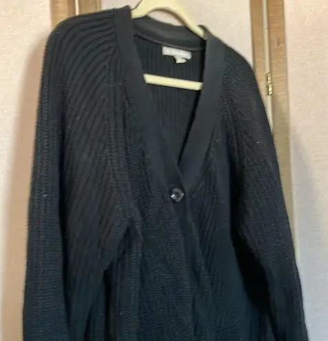 Woman Within Black Textured Knit Sweater 1X