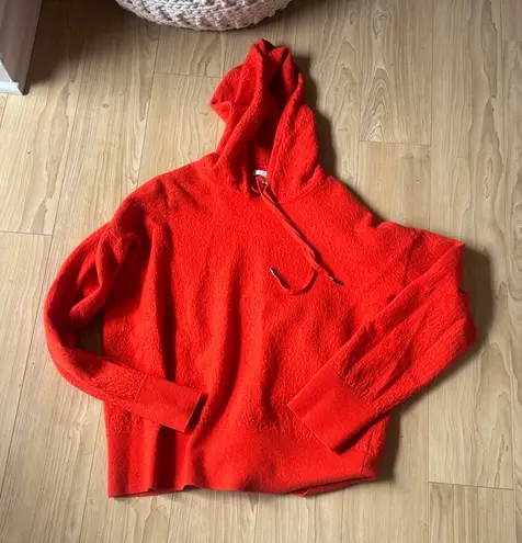 COS Red Textured Hoodie Minimalist Oversized Pullover Sweater