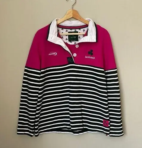 The Heritage Collection By Lansdowne Women's Large Polo Rugby Irish Pullover Top Pink