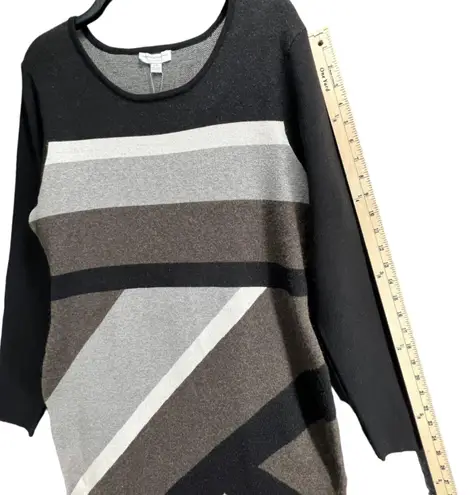 Katherine Barclay Dress Womens Large Knit Sweater Geometric Striped Career NWT