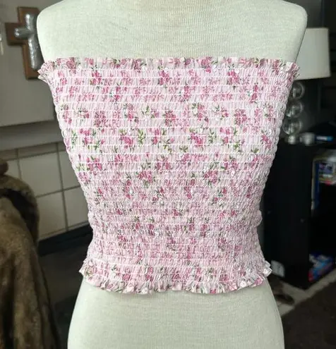 Surgical stretch pink tiny rosette flower elastic Velcro tube top by Dr release Size undefined