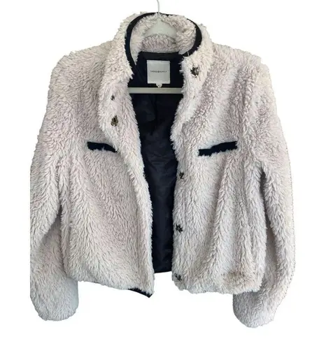 Thread and Supply  sherpa faux fur button snap jacket size small