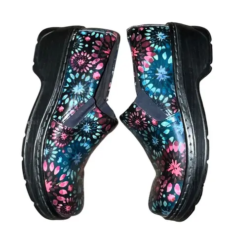Klogs Naples Women’s Clogs 7.5M Floral Leather Slip Resistant Comfort Used Size 7.5