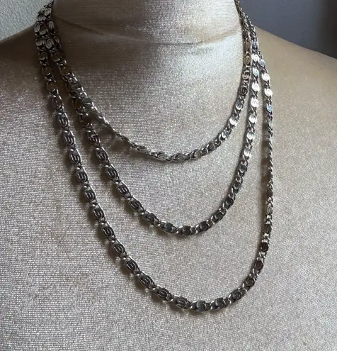 Vintage Les Bernard Inc. long Necklace Silver