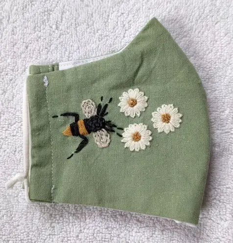 Handmade Pocket Filter Embroidered Face Mask