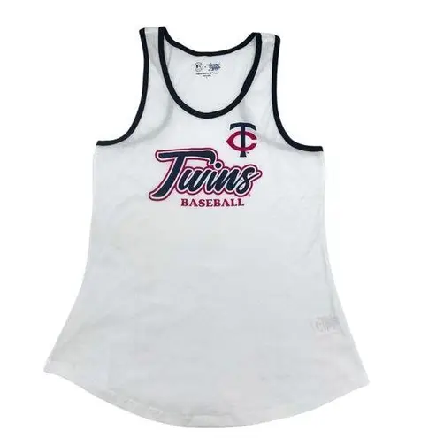 Campus Lifestyle MLB Minnesota Twins Women's Racer Back Tank Top in White, Small