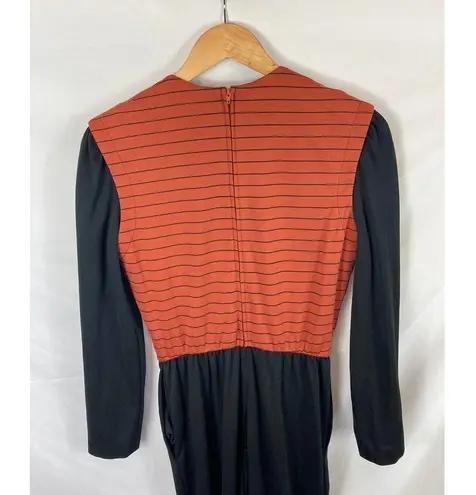 Alfred Shaheen Orange Black Color Block Jumpsuit Size 10