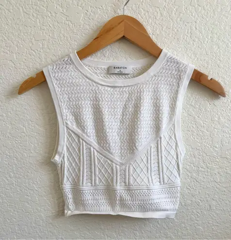 Babaton Aritzia Pointelle Tank Top White Knit Small S