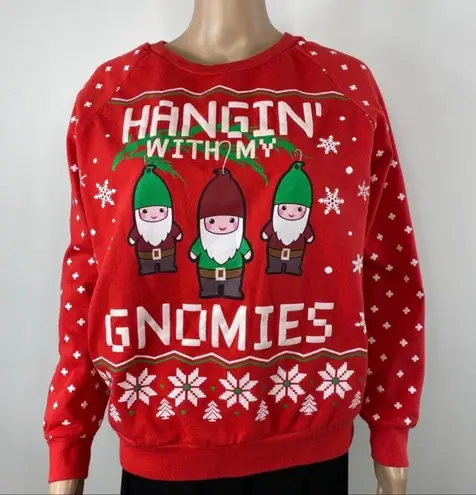 Retro Christmas Sweater Sweatshirt Hangin with My Gnomies Red M Size M