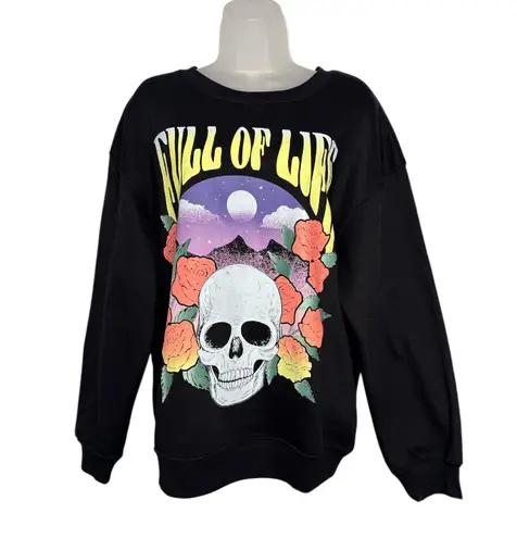 Wound Up Full of Life “skull” Graphic Fleece Sweatshirt