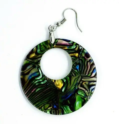 Boutique Abalone Shell Style Flower Rhinestone Earrings