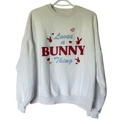 Playboy PacSun  White Graphic Pullover Sweatshirt One Size