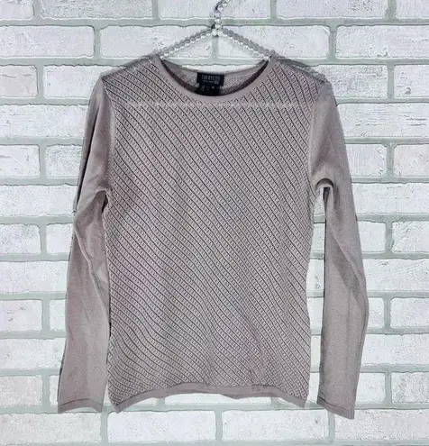 Lafayette 148 New York Fine Gauge Merino Wool Blush Crewneck Sweater Size M Gray Size M