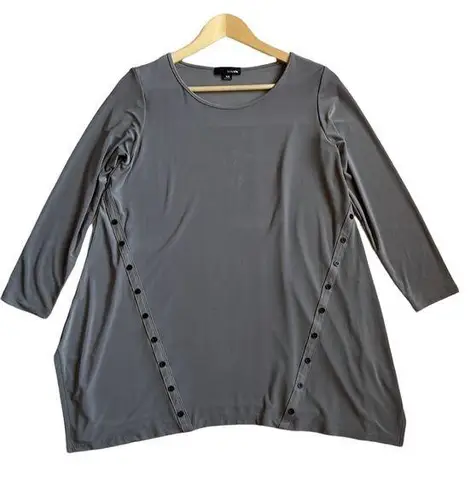 Sun Kim Gray Tunic/Dress Button Details Black Size XS