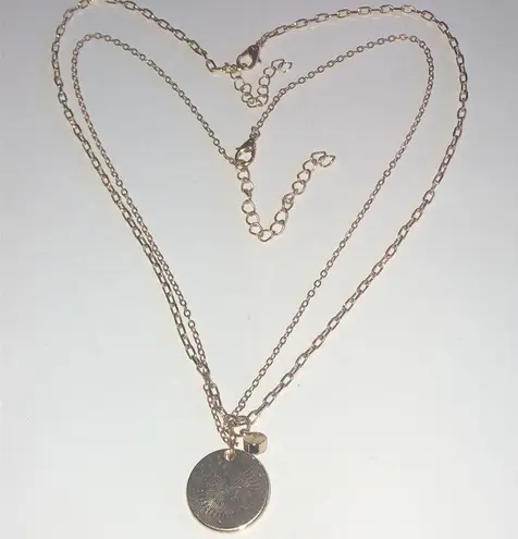 Lot of 2 Gold Tone Dainty CZ Rhinestone America The Beautiful Pendant Necklaces