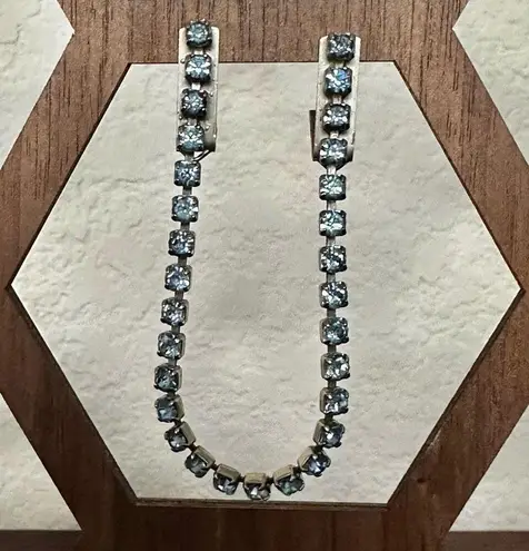 Vintage blue Rhinestone Sweater Guard Collar Clip