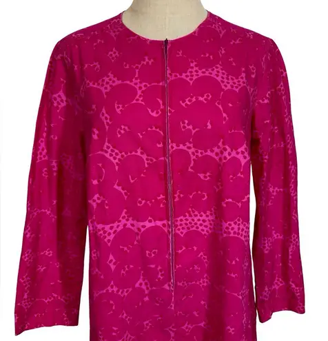 VINTAGE Marimekko Zip Front Shift Smock Dress in Tarha Pattern Sz:40/US12 1960s Pink Size 12