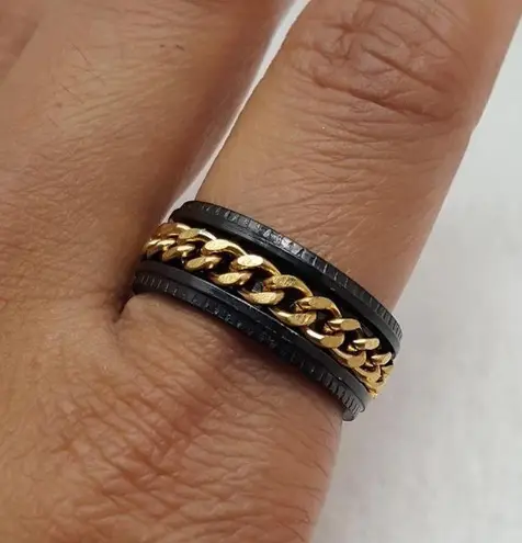 Black Tone Spinner Ring Size