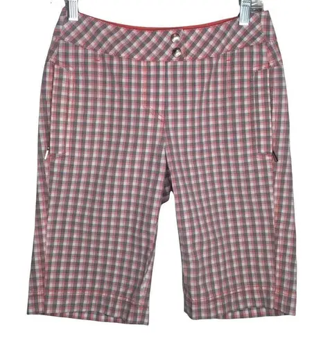 CLEARANCE Annika Cutter & Buck Plaid Bermuda Shorts Sz 2