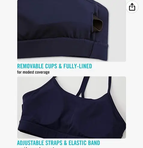 Baleaf Women's Athletic Swim Bralette Modest Bikini Tops Midkini Sports Bra Swimsuit UPF 50