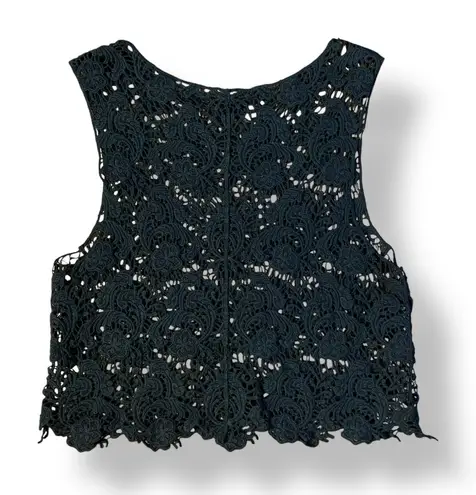 Coco + Carmen NWT Black Crochet Lace Sleeveless Sheer Top Size Small Boho