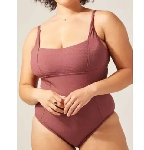 ANDIE Swim Havana Ribbed One Piece Swimsuit in Wild Ginger 2X NWT