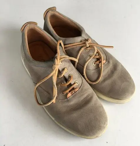 ECCO Suede Lace Up Athletic shoes Taupe Womens Size 41 US Size 9 Tan