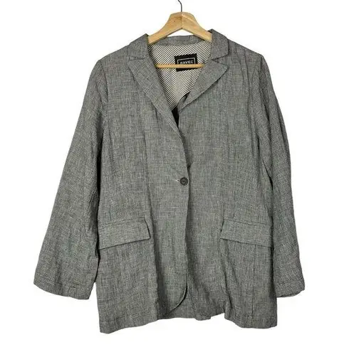Boutique Jiavec Gray Plaid Single Button Blazer Jacket L