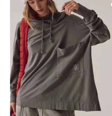 Free People Movement FP Movement by FP Hot Shot Hooded Layer in Gunmetal sz XS NWT