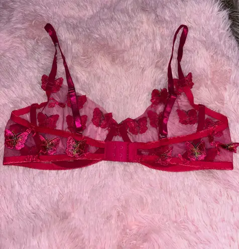Pink Butterfly Bralette Size M