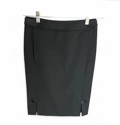 Saint Laurent Vintage Yves black high waisted midi pencil skirt 34 / 0