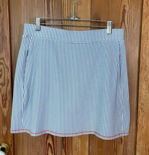 Spartina 449 Blue and White Nautical Striped Athletic/Athleisure Golf Skirt Sz M