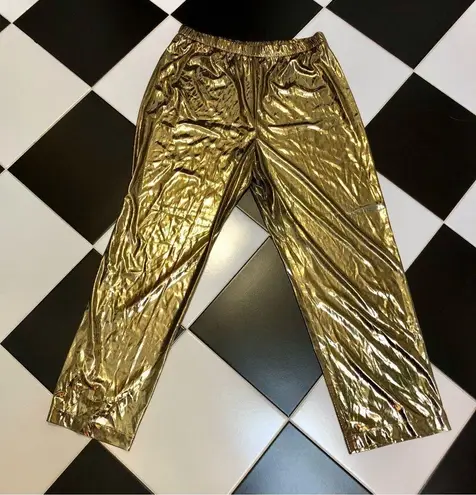 Patrick Christopher Vintage 80s Liquid Gold Lame 2 Piece Set Shirt Pants Unisex