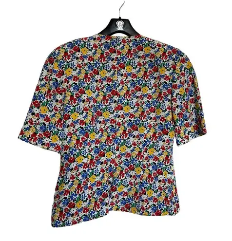 Vintage Albert Nipon 100% Silk Dainty Floral Blazer Business Casual Size 12