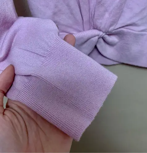 White + Warren Twisted Hem Crewneck Sweater Pink